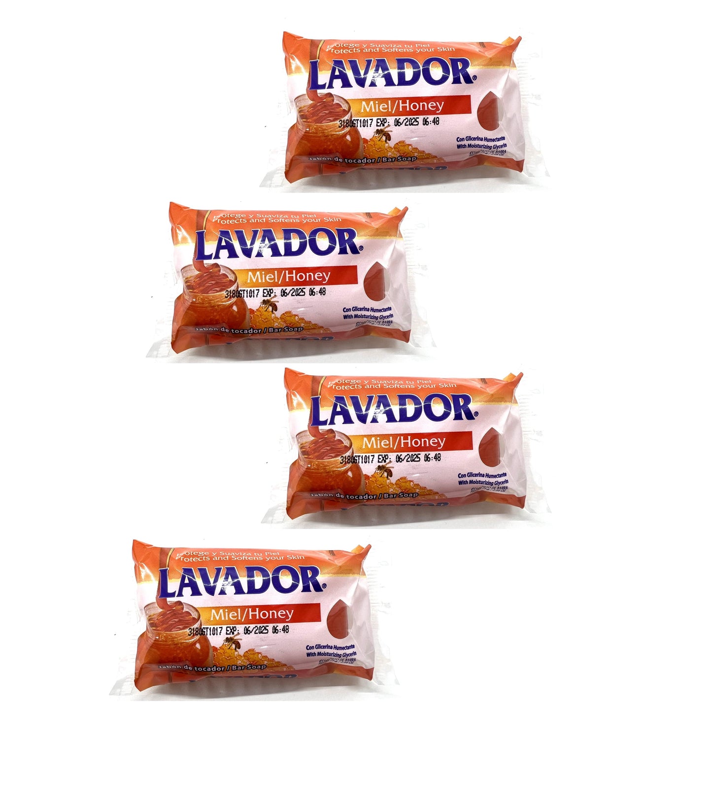Jabón Labador con Miel 4 Pack - Dominican Soap with Honey and Cuaba for Deep Nourishment and Gentle Cleansing