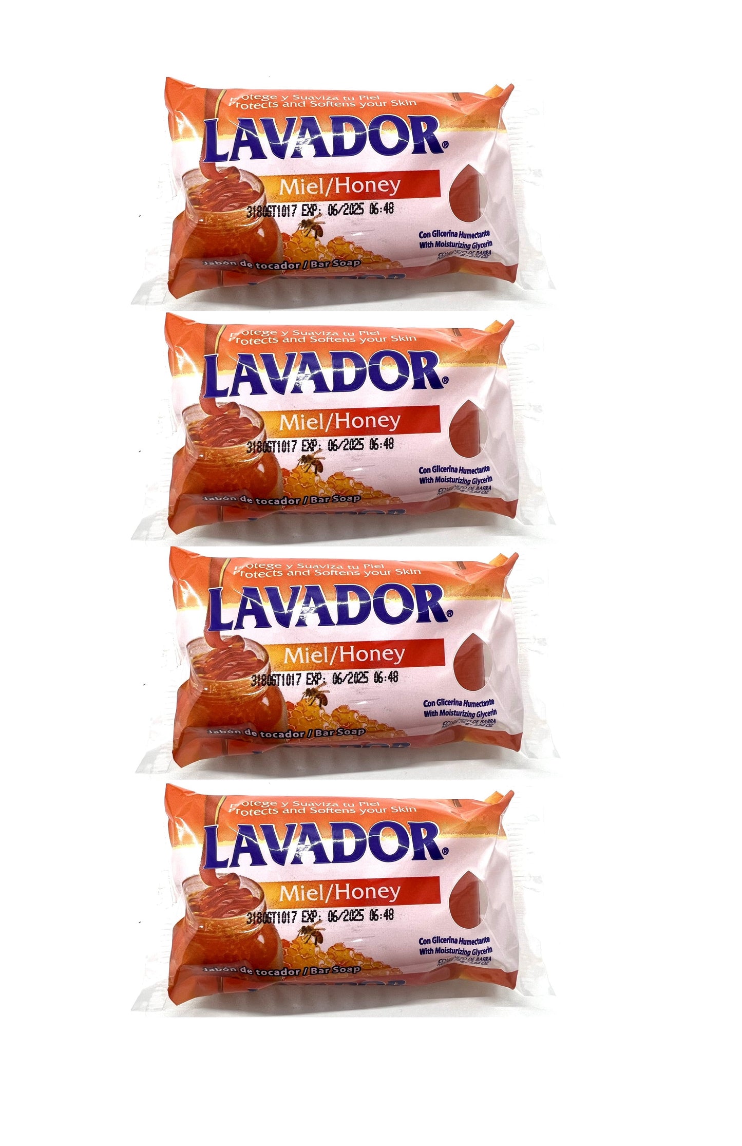 Jabón Labador con Miel 4 Pack - Dominican Soap with Honey and Cuaba for Deep Nourishment and Gentle Cleansing