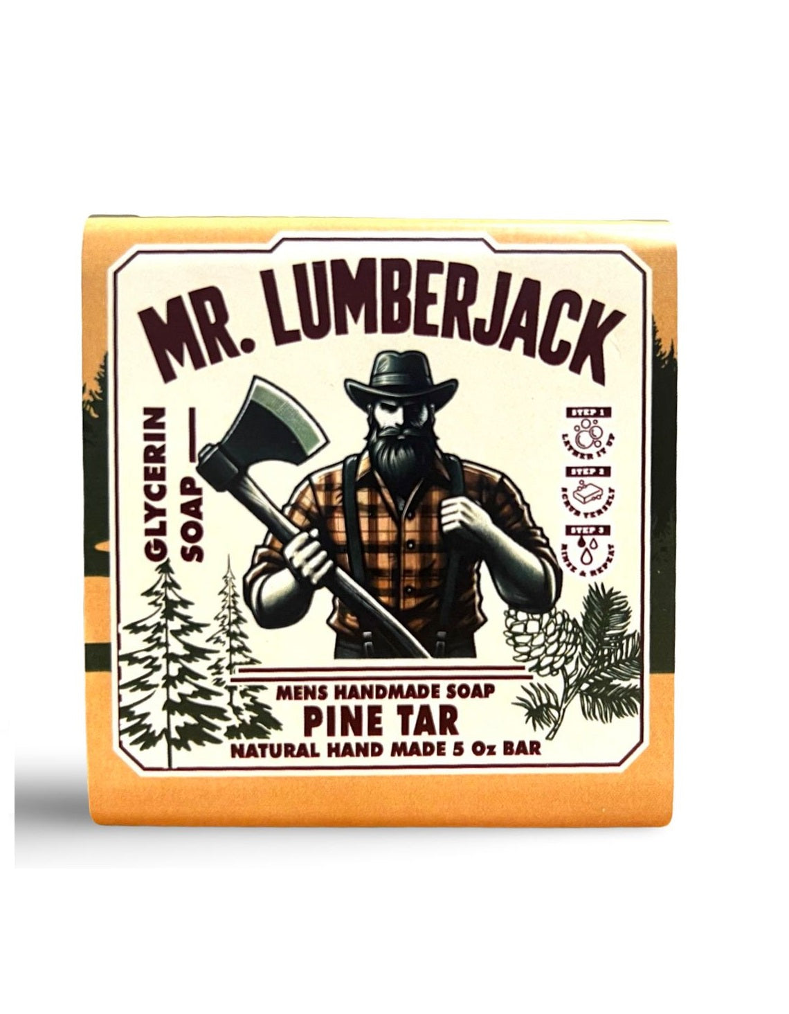 Jabones Artesanales Mr. Lumberjack – Pack 20 Unidades - Pine Tar, Mint & Aloe Vera, Bay Rum