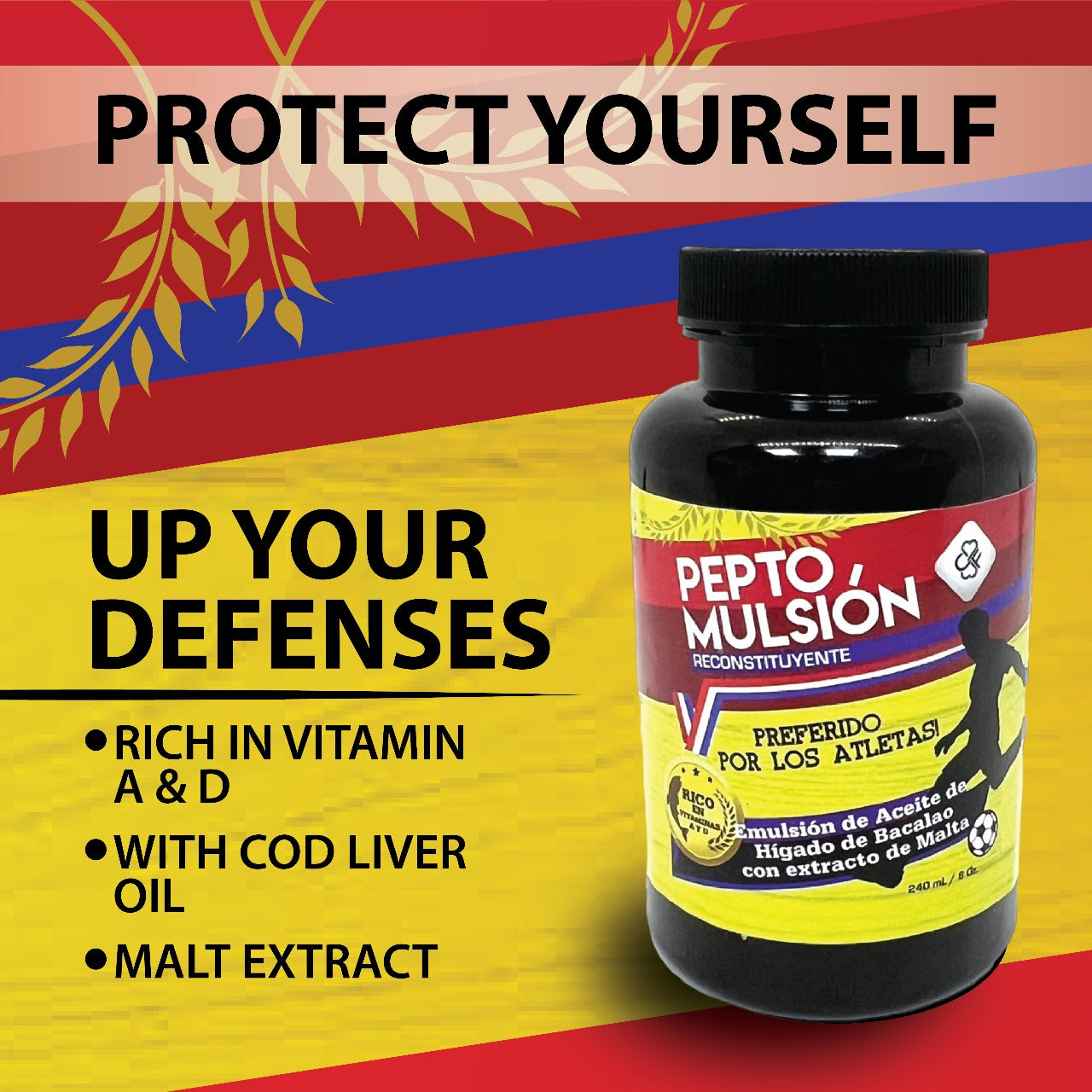 Peptomulsion - Malt Extract & Cod Liver Oil Supplement, 8 oz for Digestive and Nutritional Support
