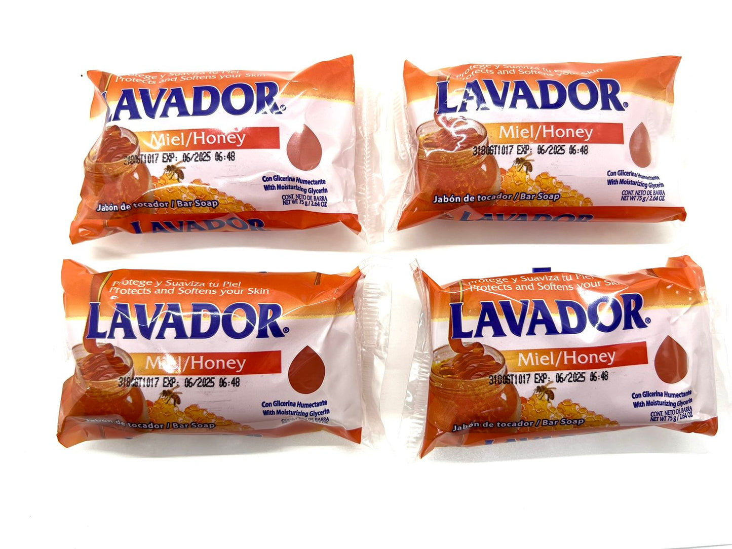 Jabón Labador con Miel 4 Pack - Dominican Soap with Honey and Cuaba for Deep Nourishment and Gentle Cleansing