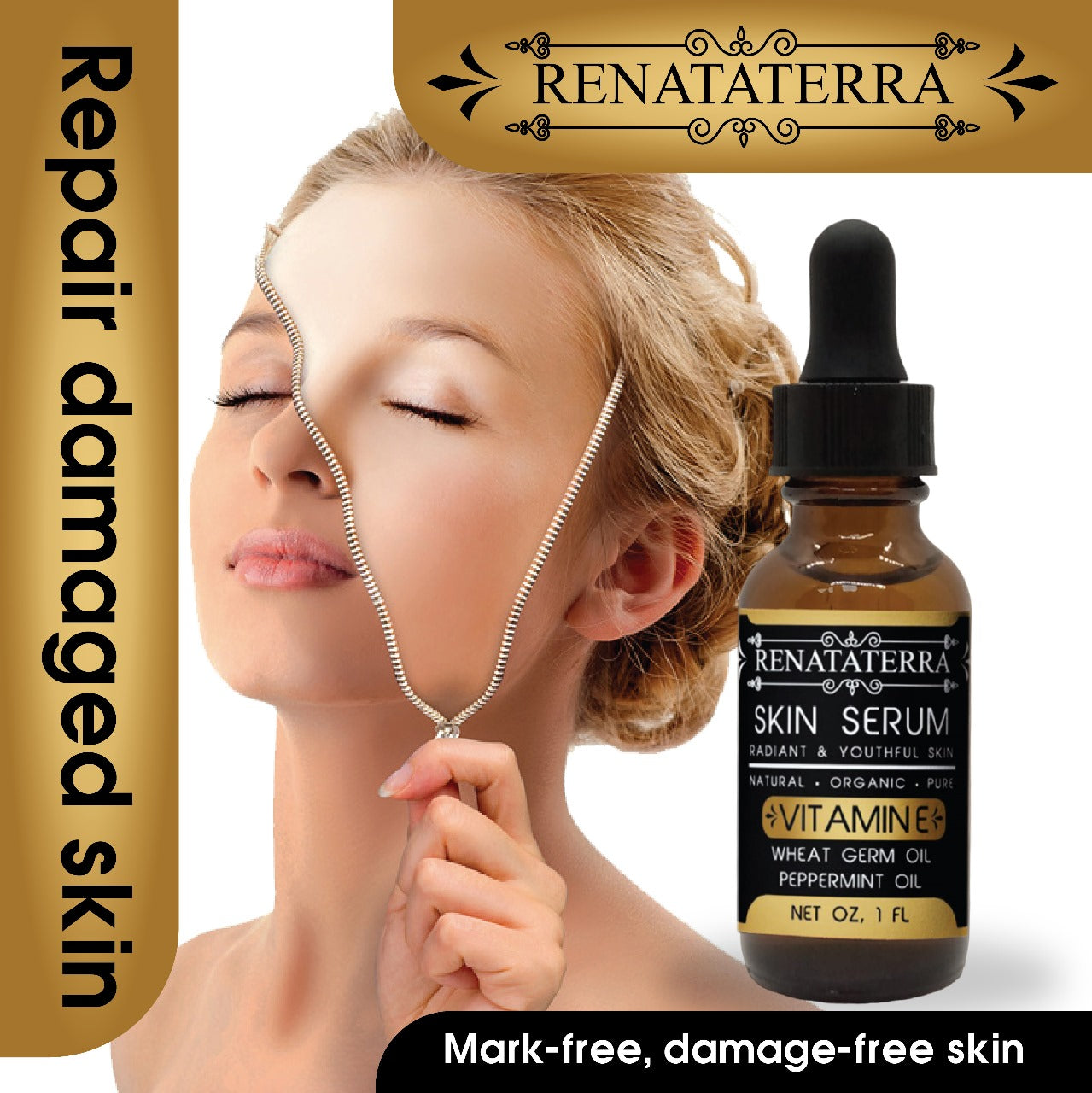 Vitamin E Serum Set (1 oz) and Retinol 1% Gel Cream (1/2 oz) | Renata Terra | Advanced Skin Care