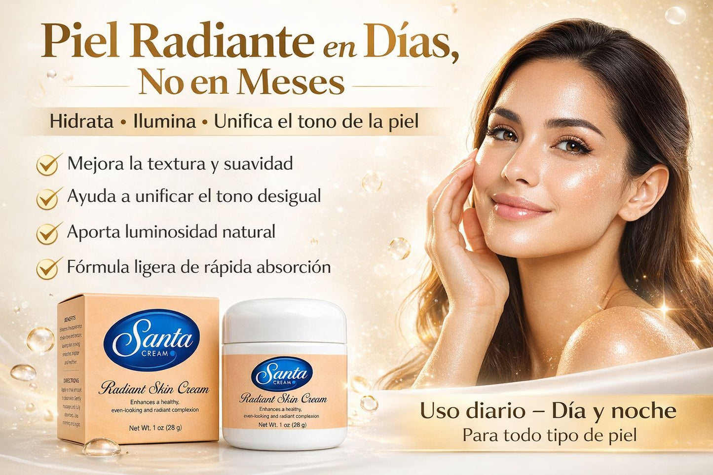 Santa Cream 1 oz | Exfoliating & Nourishing Face Cream with Salicylic Acid | Daily Moisturizing Skincare