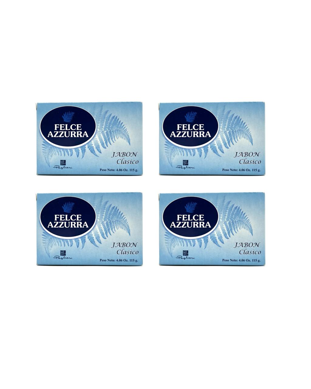 Felce Azzurra Classic Scented Soap 4 Pack - Gentle, Refreshing Bar Soap for Delicate Skin, 4.6 oz (115 g) Each