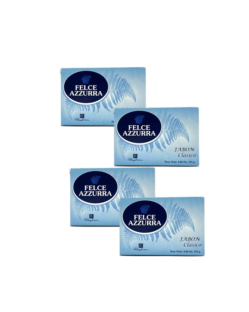 Felce Azzurra Classic Scented Soap 4 Pack - Gentle, Refreshing Bar Soap for Delicate Skin, 4.6 oz (115 g) Each