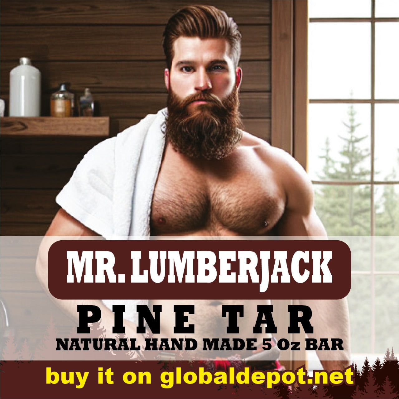 Pine Tar Soap Bar for Deep Cleansing & Soothing Skin Relief – Natural & Handmade | Mr. Lumberjack