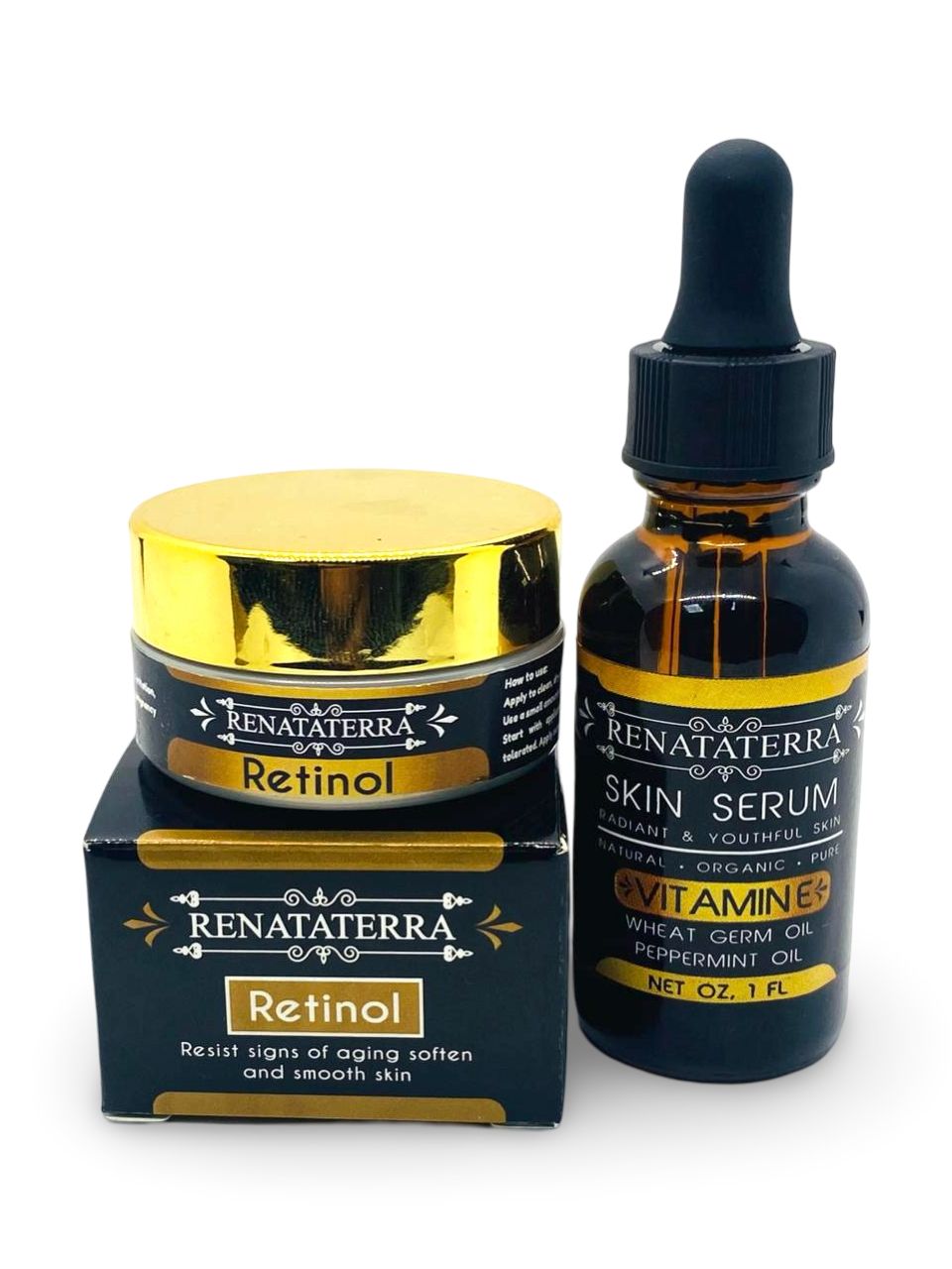 Vitamin E Serum Set (1 oz) and Retinol 1% Gel Cream (1/2 oz) | Renata Terra | Advanced Skin Care