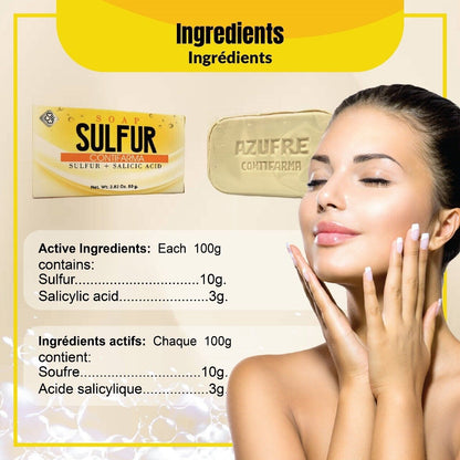 Jabon de Azufre Contifarma Barra 80 g - Cuidado Facial y Limpieza Profunda