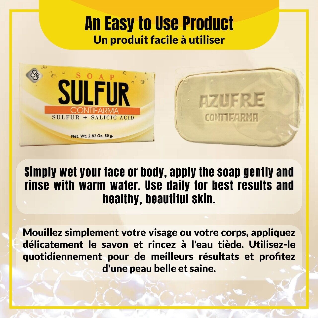 Jabon de Azufre Contifarma Barra 80 g - Cuidado Facial y Limpieza Profunda