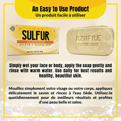 Jabon de Azufre Contifarma Barra 80 g - Cuidado Facial y Limpieza Profunda