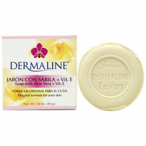 Dermaline Aloe + Vitamin E Soap 3 Pack - Deep Cleansing Facial Bar for Radiant Skin, 2.8 oz (80 g) Each