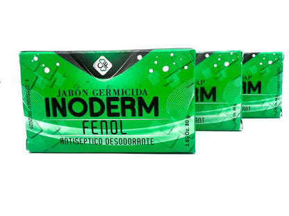 Inoderm jabon - Controla Acné y Grasa, Limpieza Profunda, Pack de 3 (80g cada uno)