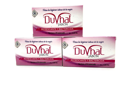 3 Pack Duvinal Soap - Feminine Intimate Hygiene Bar Soap, pH Balanced, 80g Each