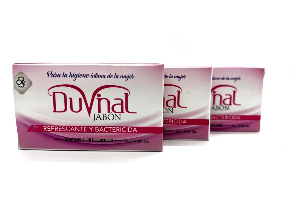 3 Pack Duvinal Soap - Feminine Intimate Hygiene Bar Soap, pH Balanced, 80g Each