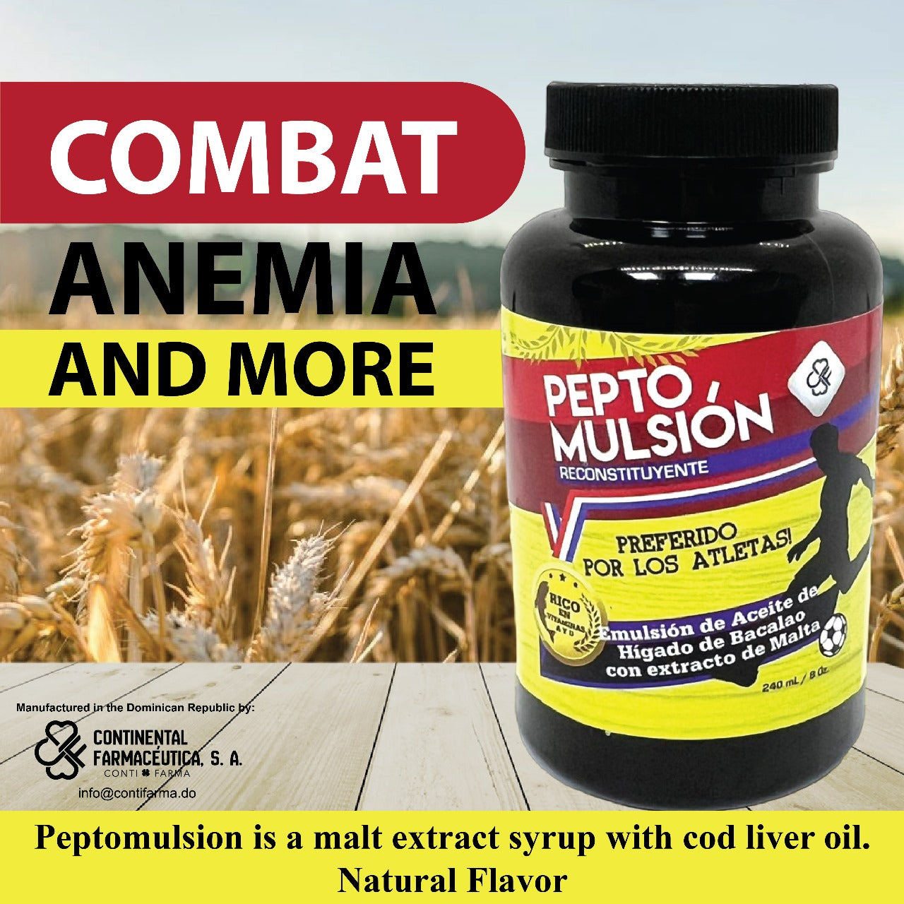 Peptomulsion - Malt Extract & Cod Liver Oil Supplement, 8 oz for Digestive and Nutritional Support