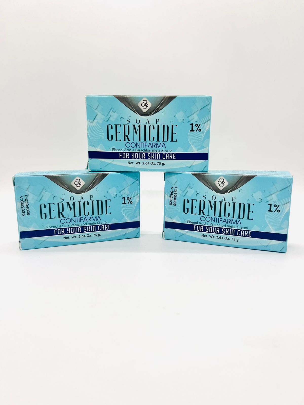 Contifarma Germicidal Soap 1% - Antibacterial Cleansing Bar 3 Pack, 2.85 oz (80 g) Each