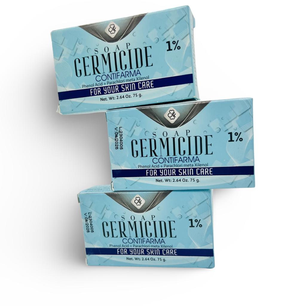 Contifarma Germicidal Soap 1% - Antibacterial Cleansing Bar 3 Pack, 2.85 oz (80 g) Each