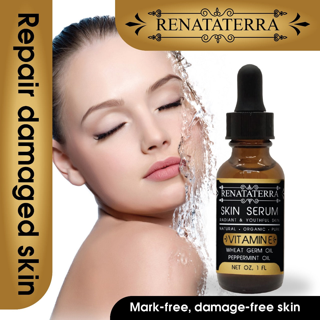 Set de Serum de Vitamina E (1 oz) y Crema Gel de Retinol 1% (1/2 oz) | RenataTerra | Cuidado Avanzado de la Piel