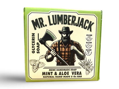 Jabones Artesanales Mr. Lumberjack – Pack 20 Unidades - Pine Tar, Mint & Aloe Vera, Bay Rum