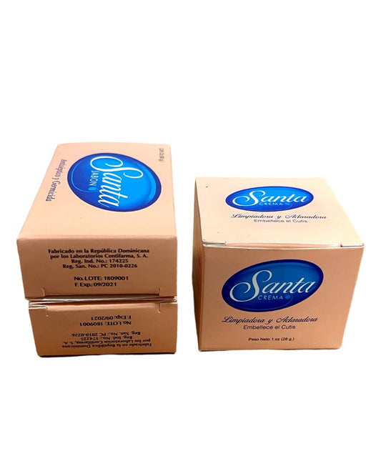 Crema Santa Skin Brightening Cream + 2 Santa Soap Bars – Spot Removal & Even Skin Tone