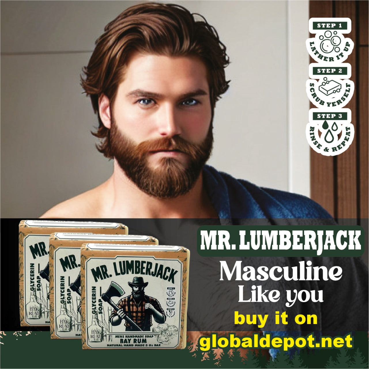 Bay Rum Soap Bar for Deep Cleansing & Invigorating Skin – Natural & Bold Scent | Mr. Lumberjack