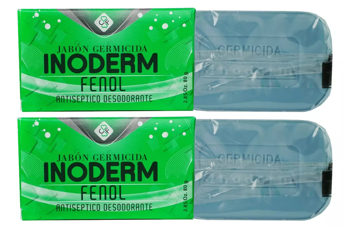 Inoderm jabon - Controla Acné y Grasa, Limpieza Profunda, Pack de 3 (80g cada uno)