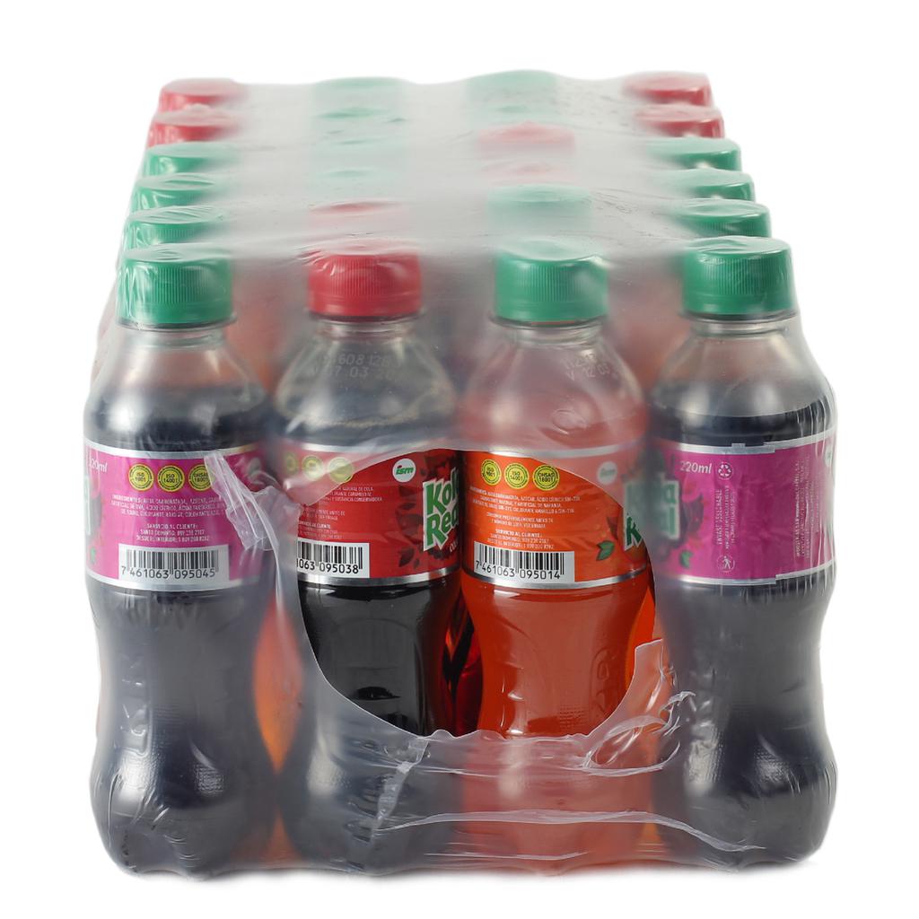 Pack of 24 Kola Real Assorted Sodas - 220 ml / 7.4 oz - Grape, Orange, Cola, and Red Flavors