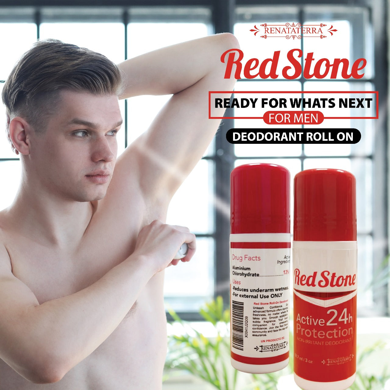 RedStone Roll-On Deodorant 2 pack - Long-Lasting 24-Hour Protection with Rich Fragrance, 3 oz