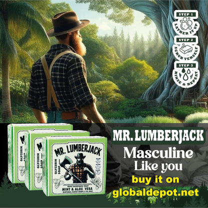 3 Pack of Aloe Vera & Mint Glycerin Soap | Mr. Lumberjack