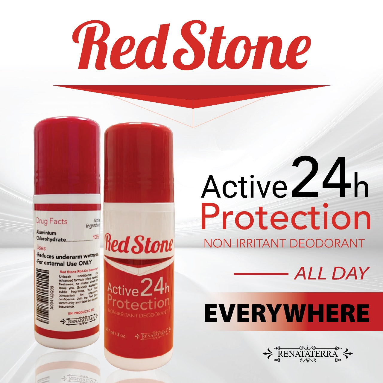 RedStone Roll-On Deodorant 2 pack - Long-Lasting 24-Hour Protection with Rich Fragrance, 3 oz