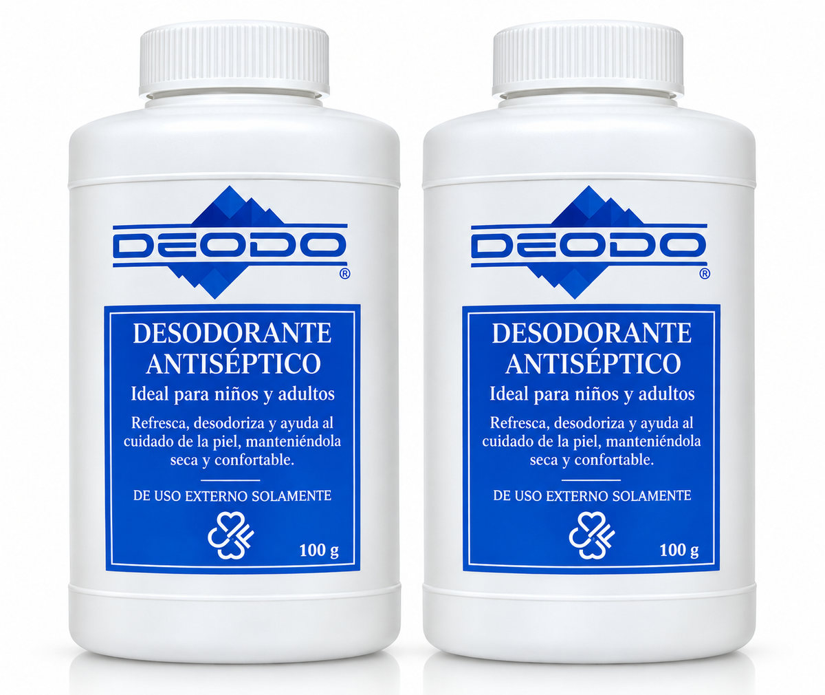 Deodo + Medicated Talcum Powder + Body Powder + Foot Powder + Deodorant + Moisture + Odor Control + 2 Pack + 100g